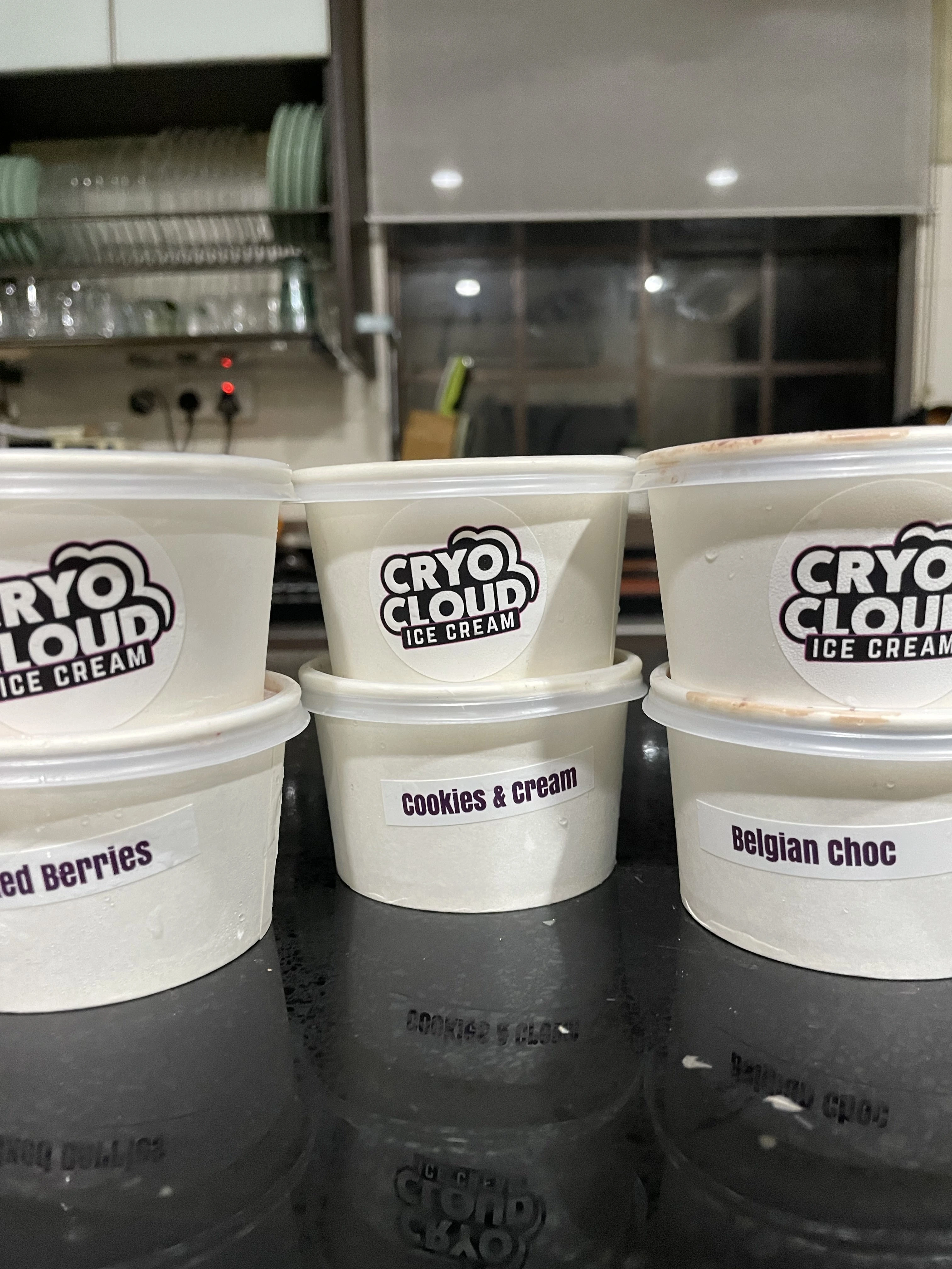 Fresh CryoCloud ice cream being delivered to customers